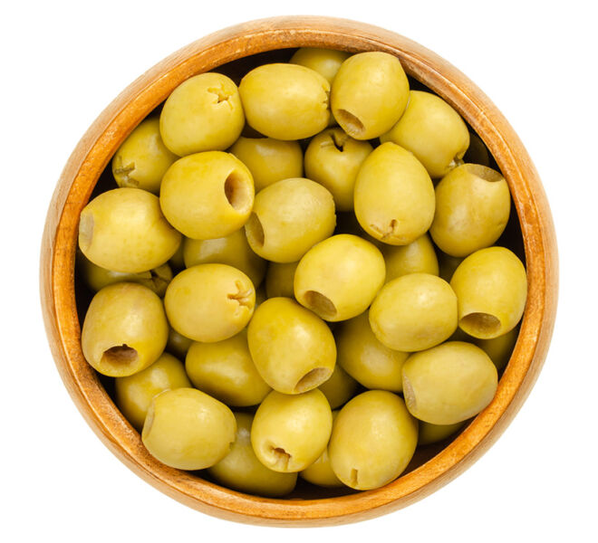 pitted green olives